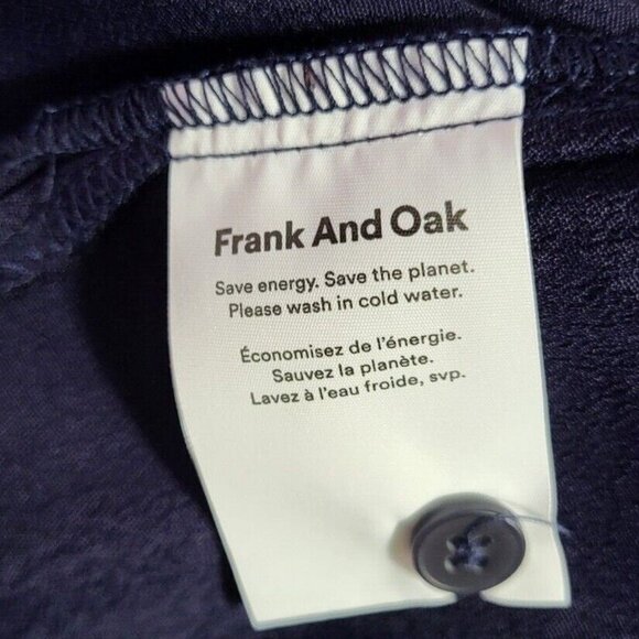 Frank And Oak Women's Blouse Size XS/XL Blue Short Sleeve Fluid Camp Collar - Picture 11 of 11